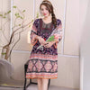 Cotton Silk Floral Dress Vintage Women's Clothing