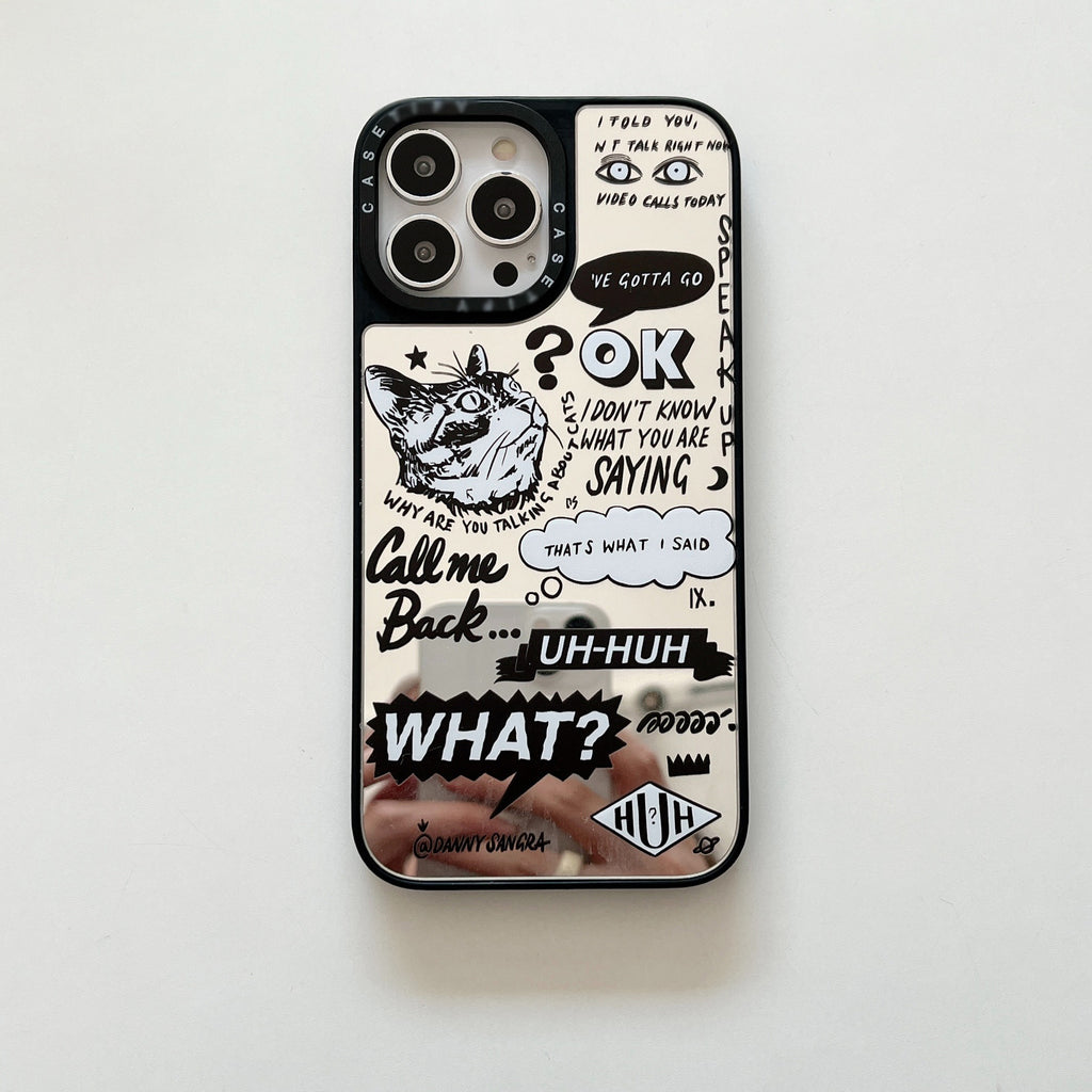 English Graffiti Cat Suitable Phone Case