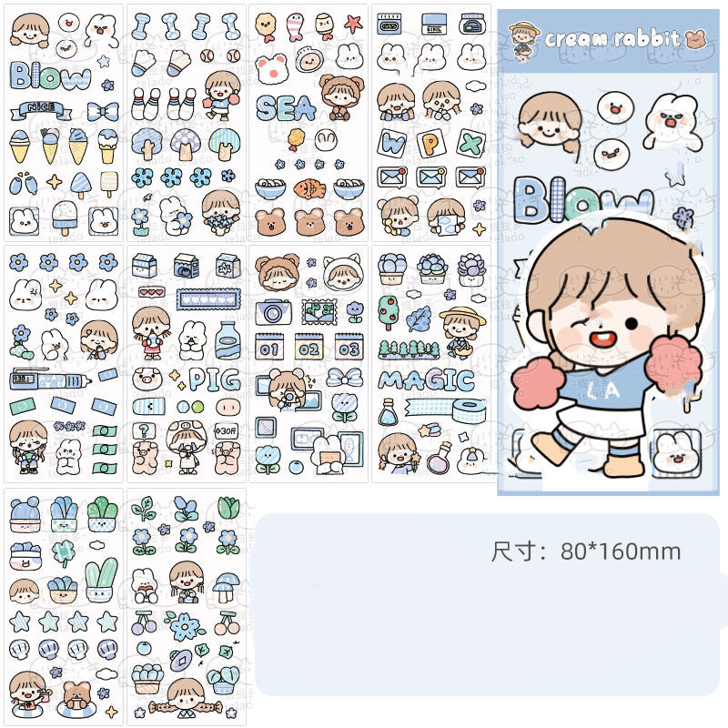 Hand Account Waterproof Sticker Water Cup Decoration Small Pattern Cartoon Girl