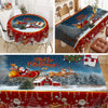 1pc, Festive Christmas & New Year Tablecloth, Winter Scene with Santa, Reindeer, Gift Box Design, Durable Polyester Table Cover - Perfect for Home, Gatherings, Holiday Party Decor - Ideal for Christmas, New Year, General Holidays, Winter