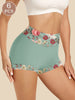 6pcs Elegant High-Waist Women's Briefs with Floral Print - Comfortable, Breathable Polyester Blend Underwear by MEIYATING