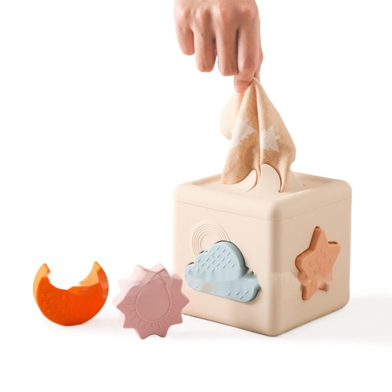 Baby Paper Toy Tear-proof Tissue Box Early Childhood Education Shape Matching Toy