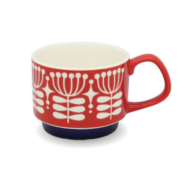 Ins Ceramic Ear Printed Coffee Cups Can Be Stacked