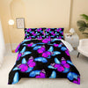 3pcs Fashion Comforter Set (1*Comforter + 2*Pillowcase, Without Core), Purple And Blue Butterfly Print All Season Bedding Set, Soft Comfortable And Skin-friendly Comforter For Bedroom, Guest Room