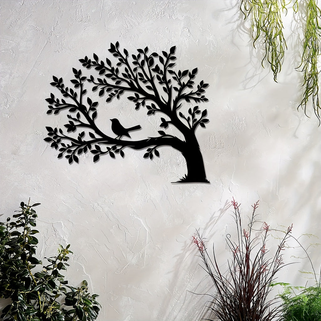 Bohemian Tree of Life Metal Wall Art with Bird - Homeowners, Interior Designers, Bohemian Style Enthusiasts - Crafted from Iron - Suitable for Home Decor, Gift Idea, Living Room