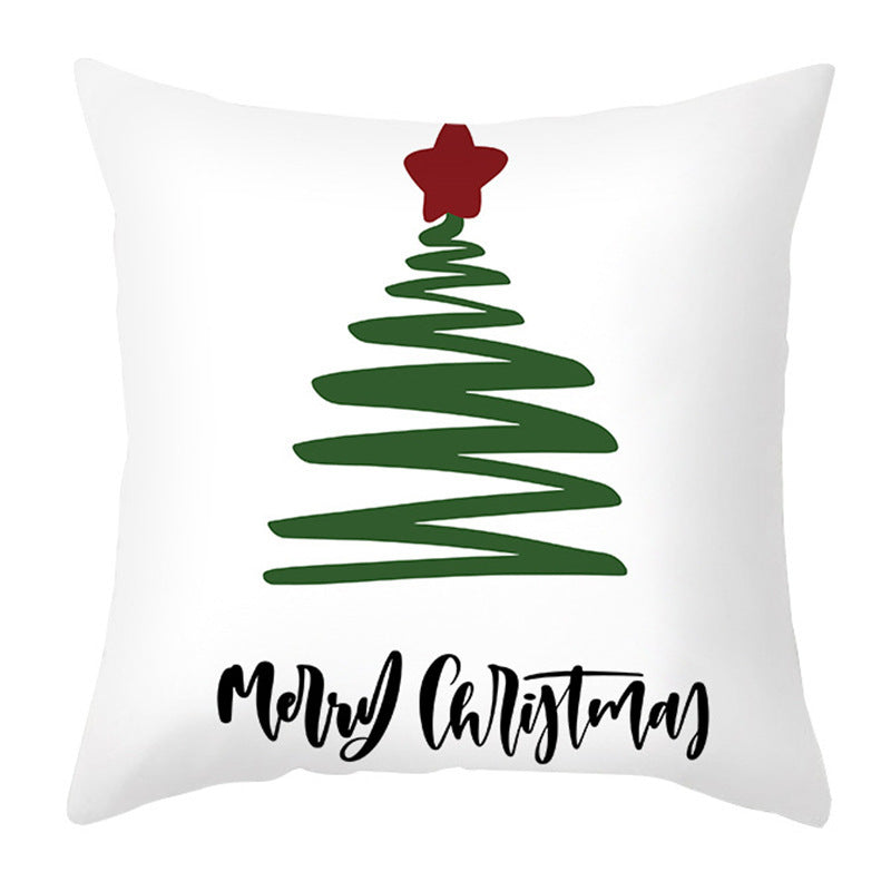 Christmas Pillow Cover Cartoon Letter Print Cushion Cover Office Sofas Pillow Cover