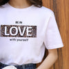 Leopard Print Love Lip Print Fashion Western Style Summer Ladies Print Short-sleeved T-shirt Top