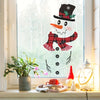 Festive Christmas Snowman Wall Decal - Modern, Cartoon Design, Self-Adhesive, Removable, Durable PVC, Perfect for Home Decor