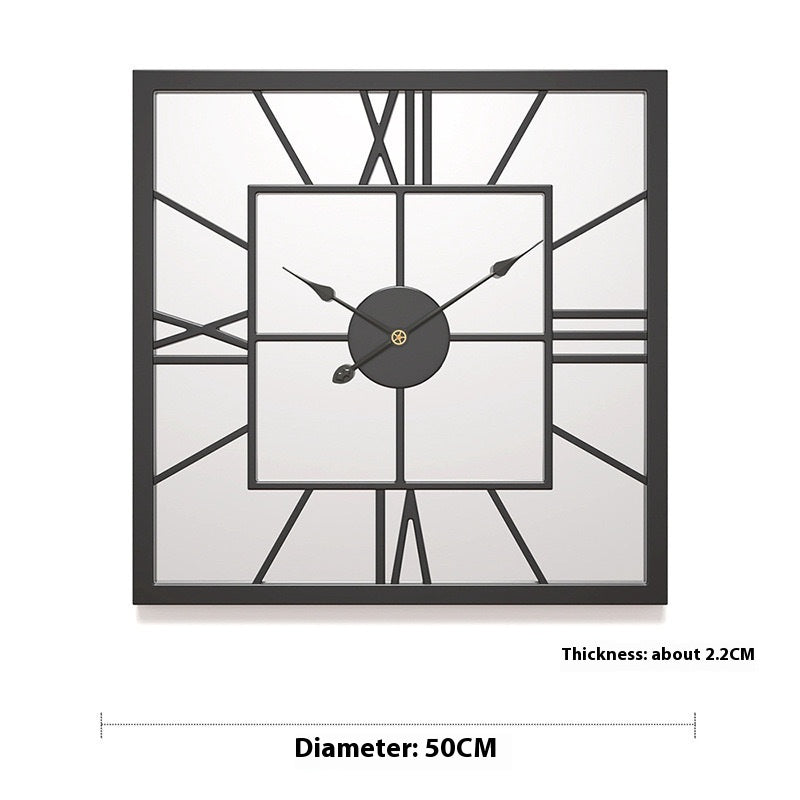 Creative Simple Square Iron Clock Living Room Mute Decoration