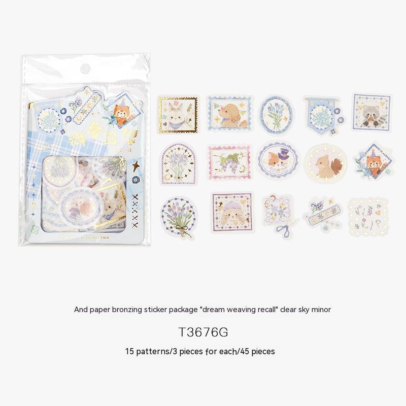 Japanese Paper Gold Foil Stickers Pack Journal Material
