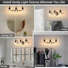 3 Lights Bathroom Vanity Fixture, 22 Inch Bathroom Fixture, Bathroom Lamp Above Mirror With Clear Glass Cover For Living Room And Kitchen, E26 Base