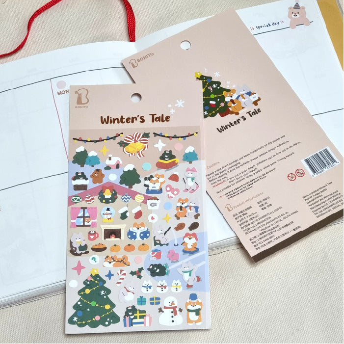Snowman Gugu Card Handbook Journal Decorative Sticker