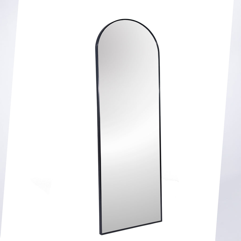 Black 63x20 Inch Metal Arched Bracket Full-length Mirror