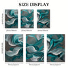 3pcs/set Teal Fluid Abstract Framed Canvas Poster - Modern Wall Art - For Bedroom, Living Room, and Corridor - Ideal Decor and Room Decoration Gift for Art Lovers