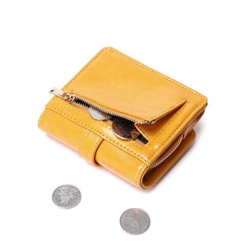 Wallet Women's Short Retro Student Coin Purse Fashion All-match Wallet Card Clamp