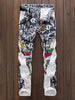 2023 Punk-Inspired Men's Slim Fit Jeans with Graffiti Print - Mid-Rise, Stretch Denim for All Seasons