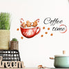 Festive Christmas Kitchen Wall Decor Stickers: Coffee Time Quotes Decals with Gingerbread Men And Candies, Peel And Stick Wallpaper, DIY Removable Wall Art Decals Mural Posters Home Decor