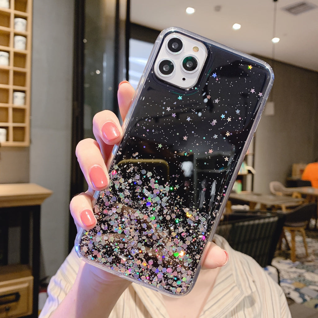 Starry Sky Silver Foil Glitter Epoxy Phone Case