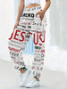 Women's Elastic Waist Sweatpants - Soft Letter Print, Casual Slant Pocket, Fitted Bottom, Comfortable for Spring & Fall, Relaxed Fit, Everyday Wear