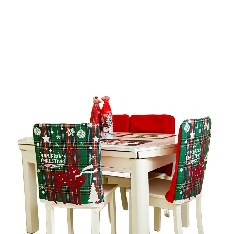 Christmas Table And Chair Cover Cartoon Decorative Printing Christmas Chair Cover Seat Cover