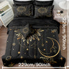 Black And Golden Comforter Set 8 Pieces Sun And Moon Bed In A Bag Queen Size Bohemian Bedding Set Mandala Comforter Set 100% Soft Microfiber 200G Microfiber Fillings Comforter Set With Sheet Set For All Season