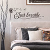 1pc Artistic Fonts Vinyl Wall Decal, "Just Breathe" Creative Text Slogan Mural, Self-adhesive Removable Wall Art Sticker For Bar, Cafe, Living Room, Office, Porch, Background Wall Decor, Home Decoration