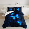 3pcs Modern Fashion Polyester Comforter Set (1*Comforter + 2*Pillowcase, Without Core), Bohemian Style Blue Butterfly Print Bedding Set, Soft Comfortable And Skin-friendly Comforter For Bedroom, Guest Room