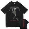 High Street Skull Money Printing Oversized Pattern  Gothic Cotton T-shirt Harajuku Couple Y2g Shirt Short Sleeve