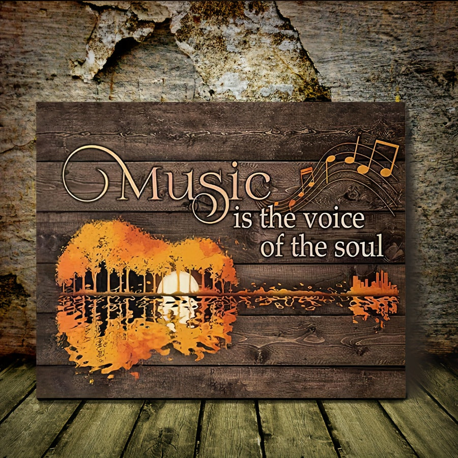 Wooden Framed Canvas Painting - Music enthusiasts, Homeowners, Gift givers - Primary Substance - Suitable for Home Furnishings, Gift Giving, Music Lover