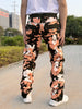 Men'S Fashion Skinny Jeans, Cotton Blend Stretch Twill, Regular Length, with Full Print and Embroidery, Dual Front Pockets, Back Zipper Pockets, Chain Hem, for All-Season Wear