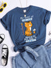 Pattern T-shirt Fashionable Printed Fashion Loose T-shirt Cat