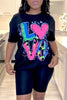 Women's Printed Letter Crew Neck T-shirt