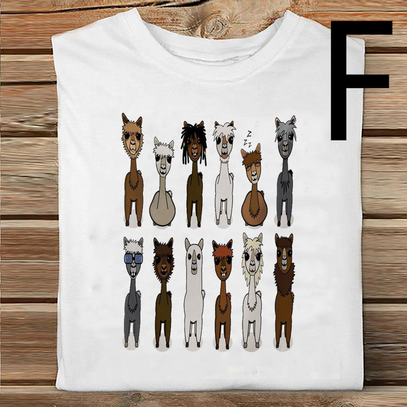 Women's Printed Casual Loose Round Neck T-shirt