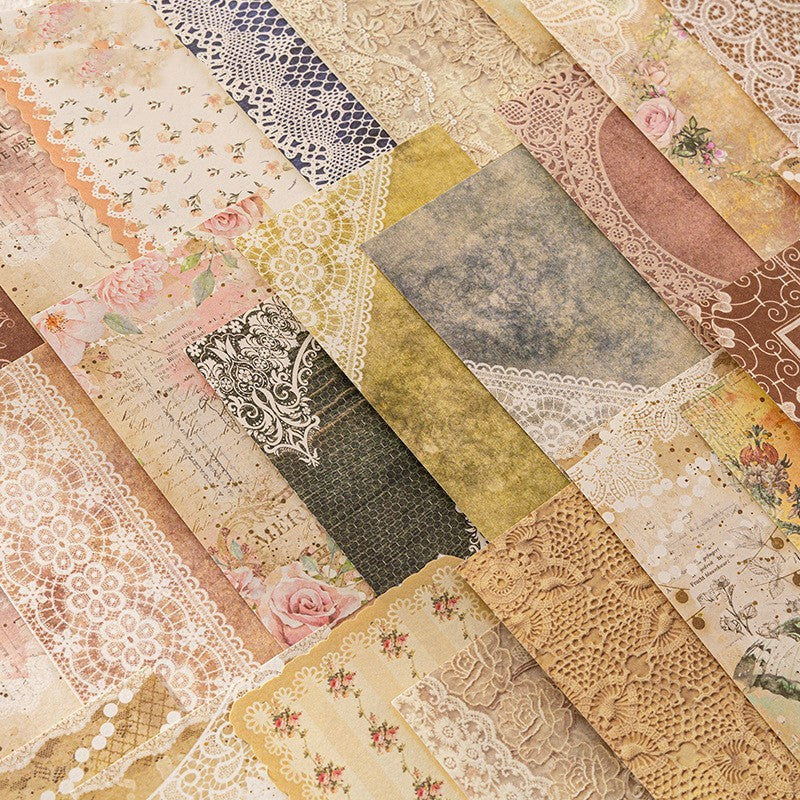 Retro Artistic Romantic Hollow Lace Journal Decoration Collage