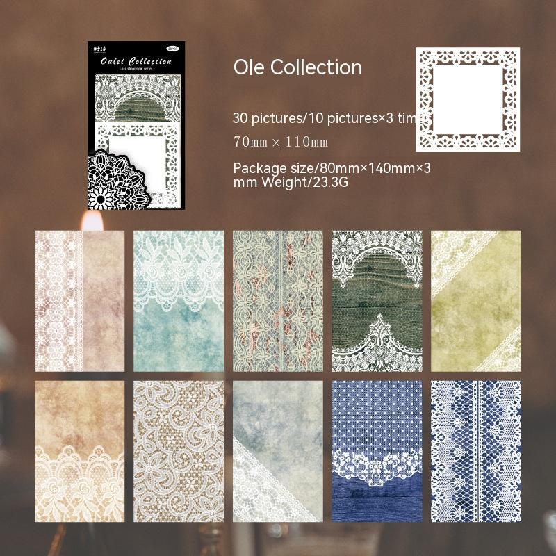 Retro Artistic Romantic Hollow Lace Journal Decoration Collage