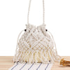 Bucket Woven Bag Hand-stitched Hollow Cross-body Straw