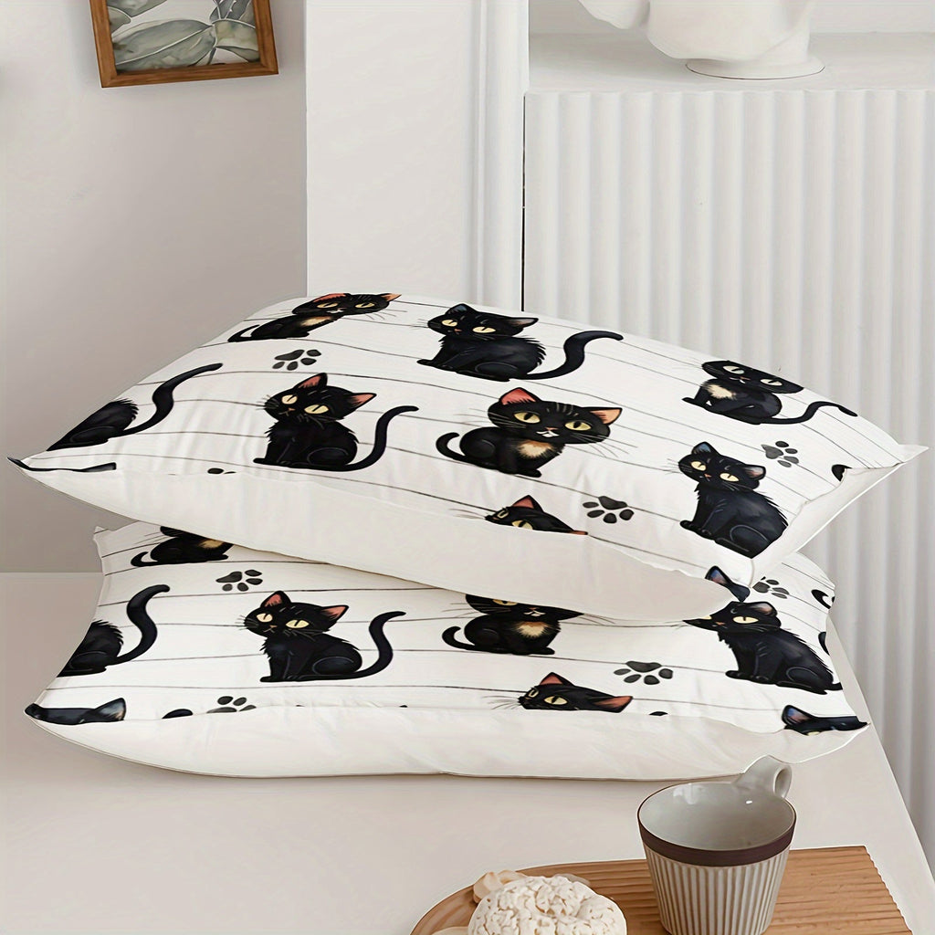 Kawaii Cute Cat Print Duvet, All Season Bedding Set For Bedroom Bed Decor, Animal Cute Comforter Set - 1 Comforter With 2 Pillowcases
