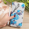 Women's Long Wallet Printed Single-pull Mobile Phone Bag Clutch