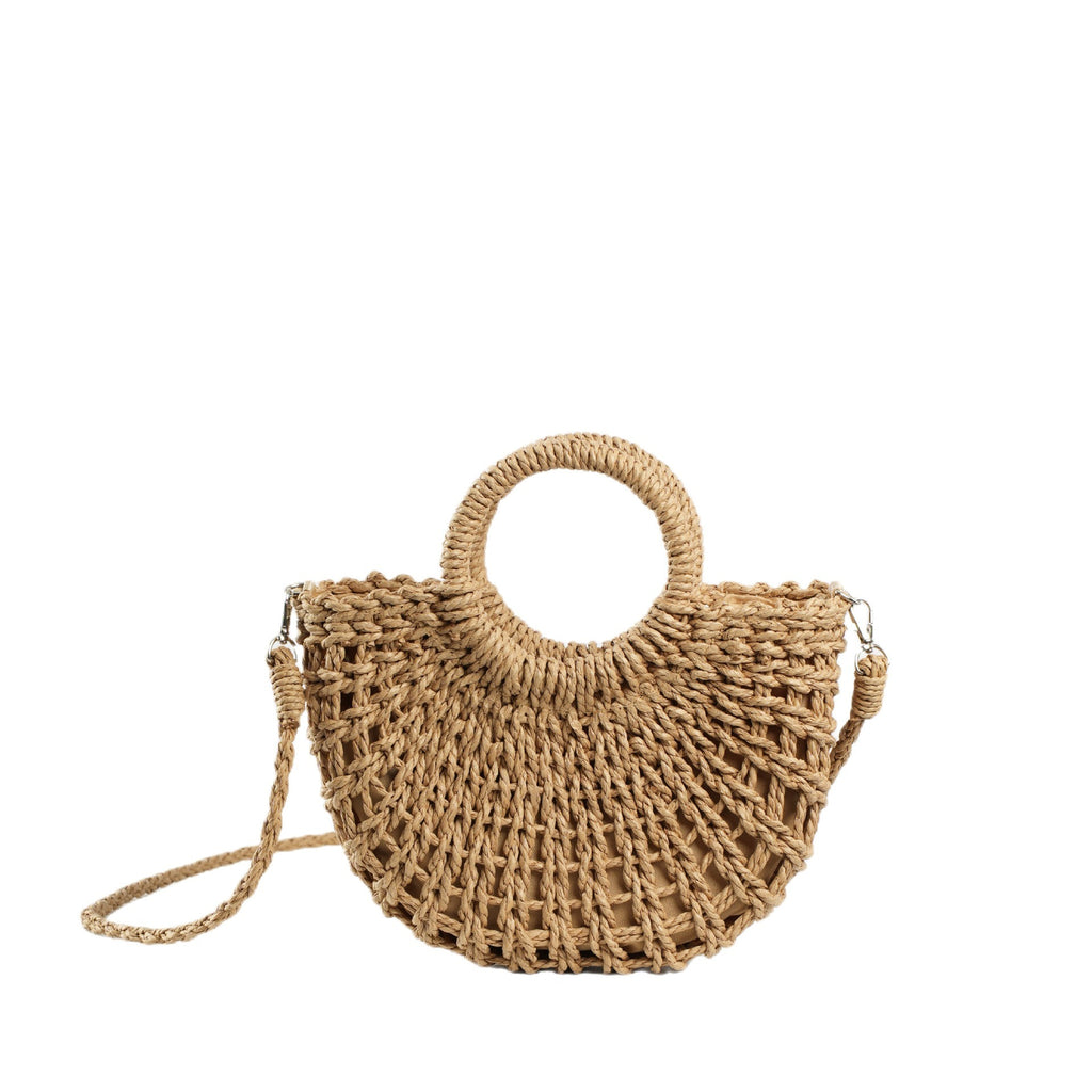 Women's Fashion Handmade Straw Woven Hollow Crossbody Bag