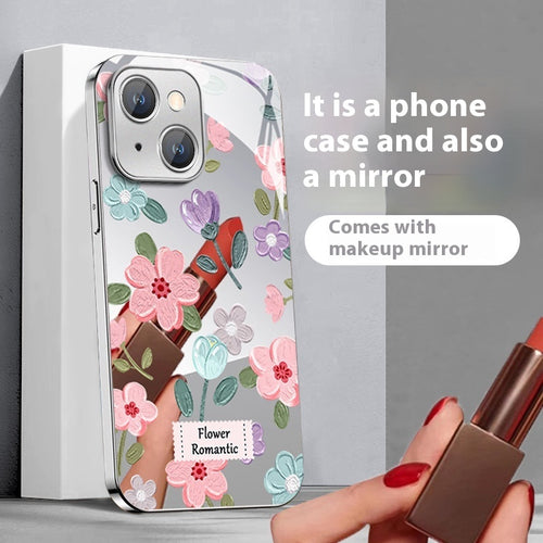 Ins Oil Painting Flower Mirror Phone Case