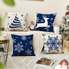 4pcs Blue Dream Snowflake Christmas Throw Pillow Covers, 18x18 Inch - Contemporary Style with Zipper Closure, Machine Washable Polyester Cushion Cases for Sofa & Home Decor, for Christmas