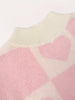 Sweet Heart Pattern Crew Neck Sweater, Elegant Long Sleeve Sweater For Fall & Winter, Women's Clothing
