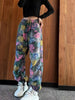 Elegant Floral Print Drawstring Joggers - Thick, Casual & Stylish Women's Pants for Spring/Fall