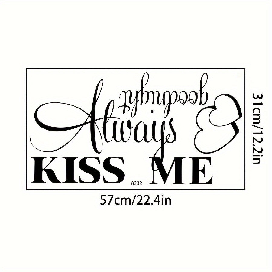 1pc Valentine's Day Wall Sticker, Always Kiss Me, Self-Adhesive Wall Stickers, Bedroom Entryway Living Room Porch Home Decoration Wall Stickers, Wall Decor Decals