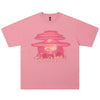 Creative Mushroom Cloud Printing Short Sleeve Men Clothing