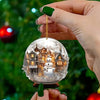 5pcs Acrylic Snowman & Glass Ball Ornaments Set - 2D Christmas Tree Pendants and Snowflake Toppers for Holiday Decor, Perfect for Thanksgiving, Christmas, Halloween, New Year - No Power Needed