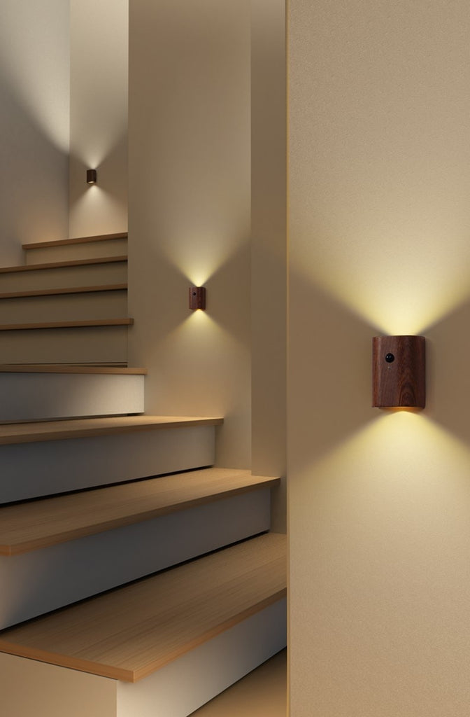 Solid Wood Pattern Linkage Human Body Induction LED Light