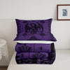 Purple Black Dragon Comforter Set Queen Size, Vintage Boho Floral Print Bedding Set 3Pcs, Paisley Pattern Quilt Set For Women Men Adults Room Decor Exotic Trippy Duvet Insert, 2 Pillowcases Fashionable And Comfortable Home Products