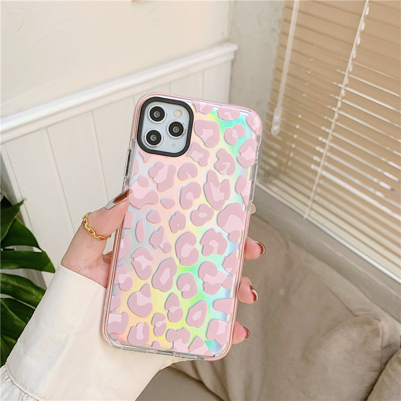 Compatible Animal Leopard Laser Transparent Soft Phone Case