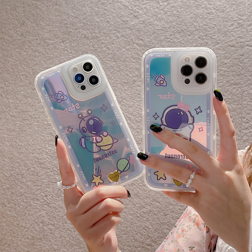 New Love Laser Couple Astronaut Phone Case